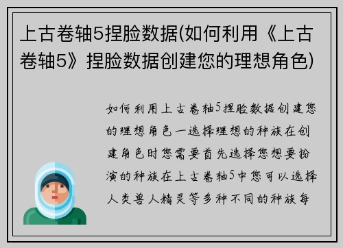 上古卷轴5捏脸数据(如何利用《上古卷轴5》捏脸数据创建您的理想角色)